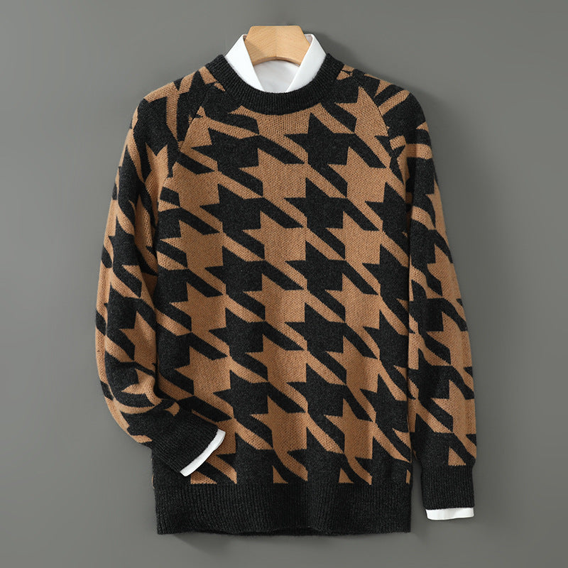 Men's Round Neck Pullover Thickened Sweater