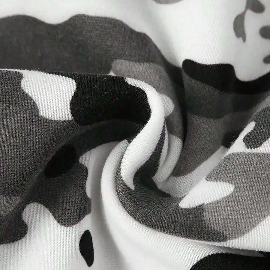 Printed High Street Men's Shoulder Width Loose Pullover hoodie