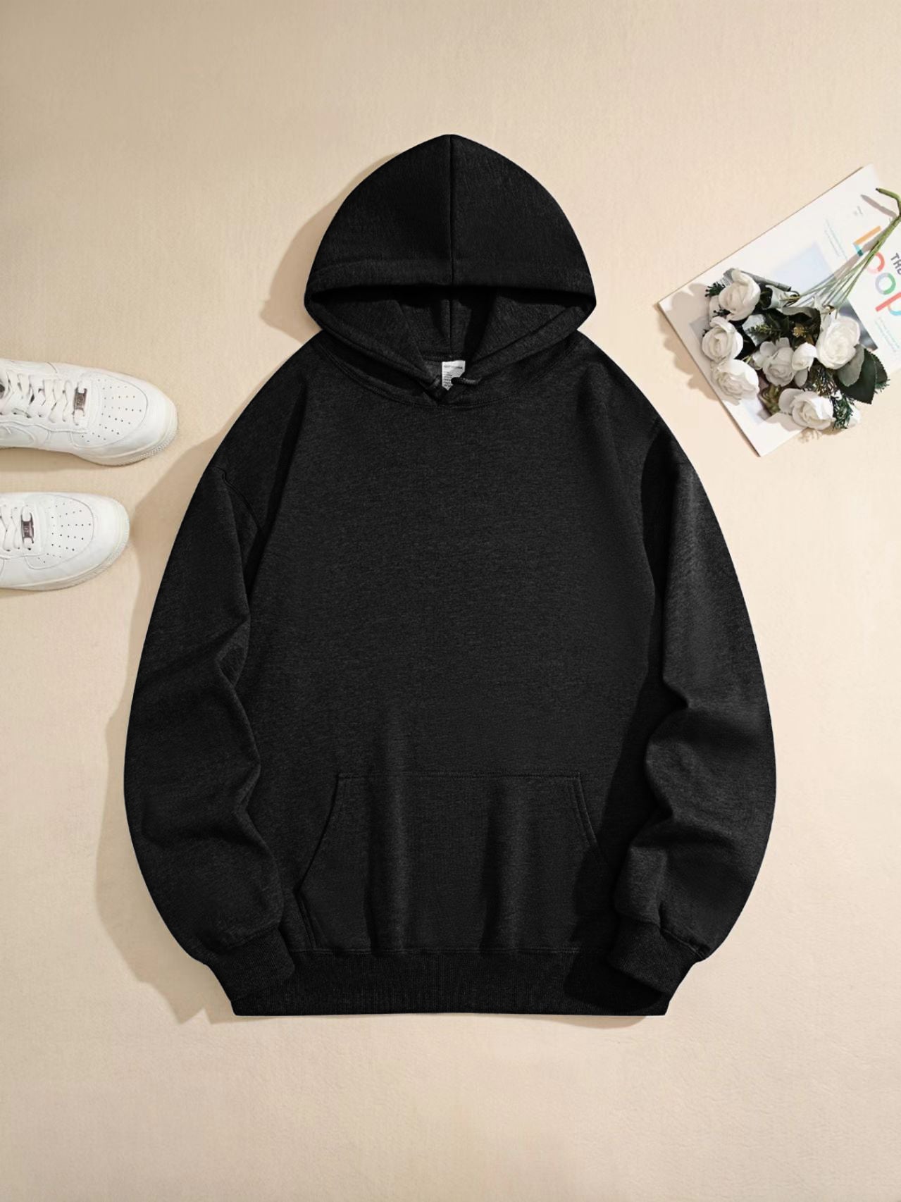 Fleece Hooded Sweatshirt With Rope
