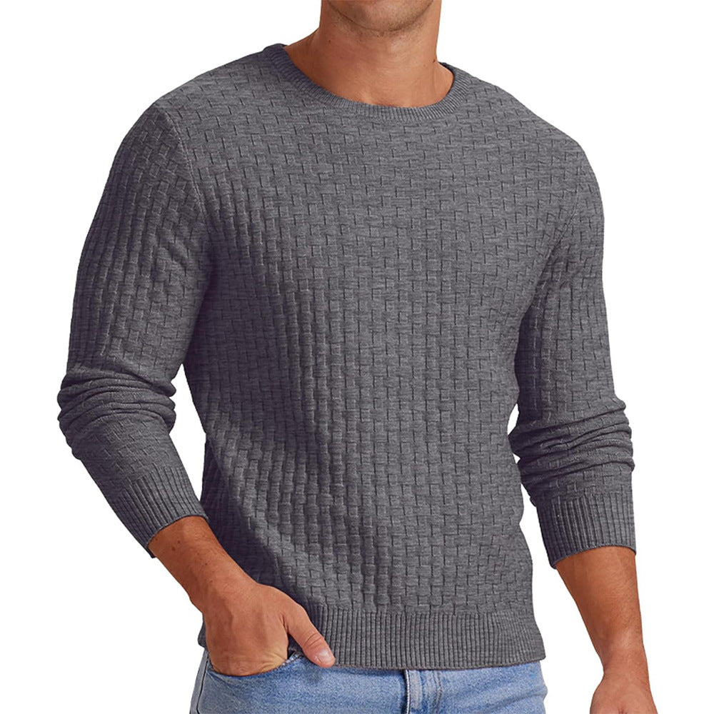 Men's Round Neck Pullover Long Sleeve V-neck sweater