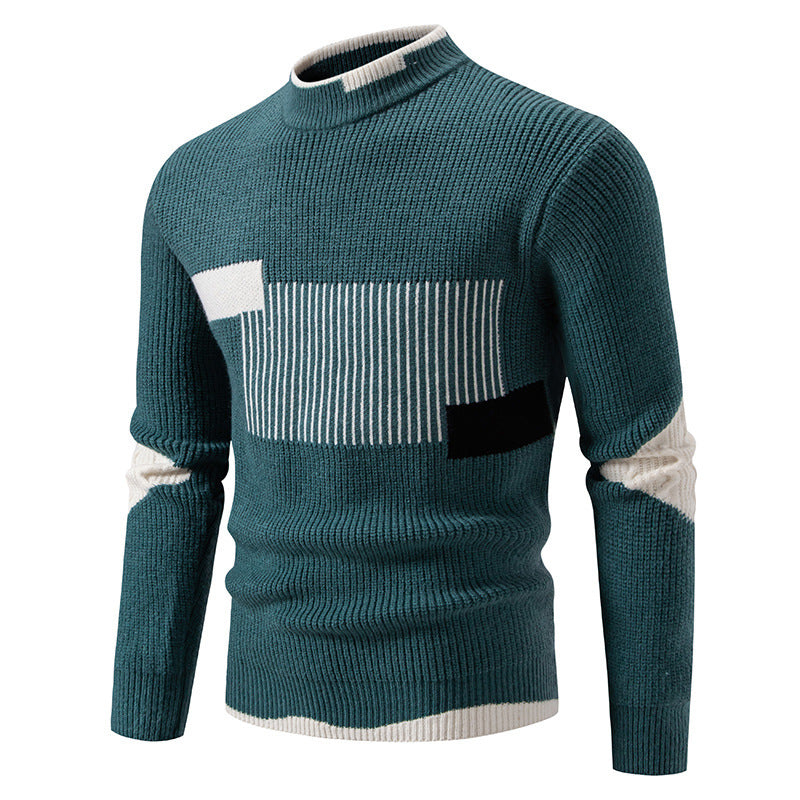 Men's Multicolor Woven Cotton Velvet Sweater