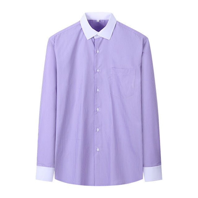 Men's Casual American-style Long-sleeved Striped Shirt