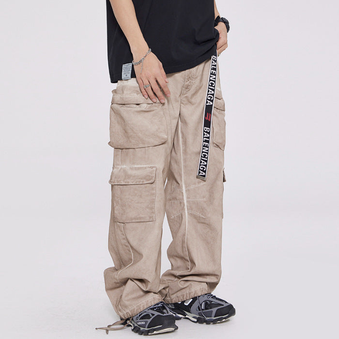 Heavy High-grade Workwear Multi-pocket Dirty Casual Pants