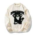 Cartoon Hand-painted Mink Round Neck Sweater For Men And Women