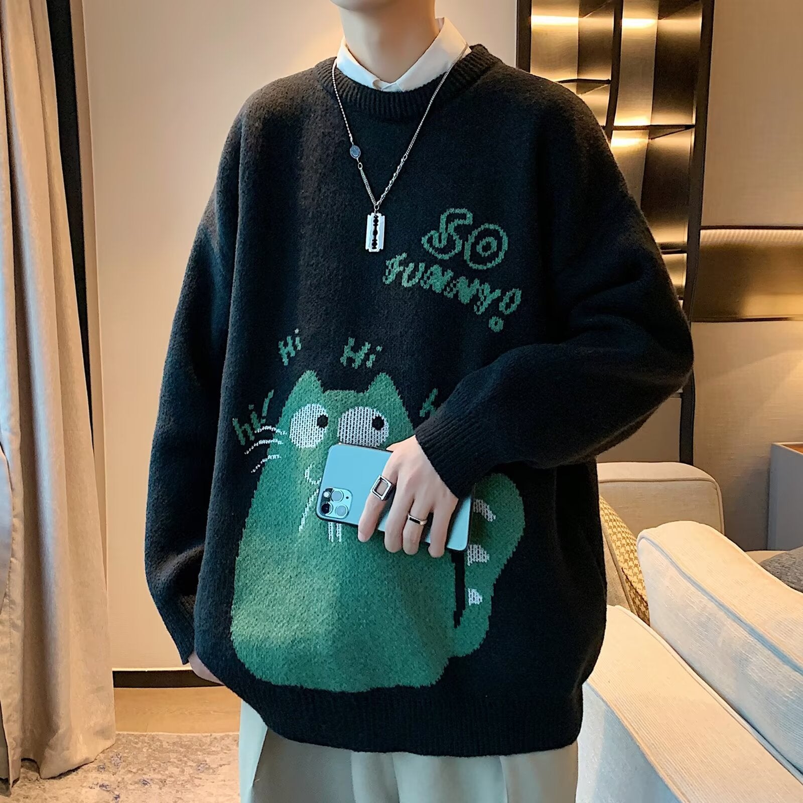 Autumn And Winter Wild Loose And Idle Knitwear sweater