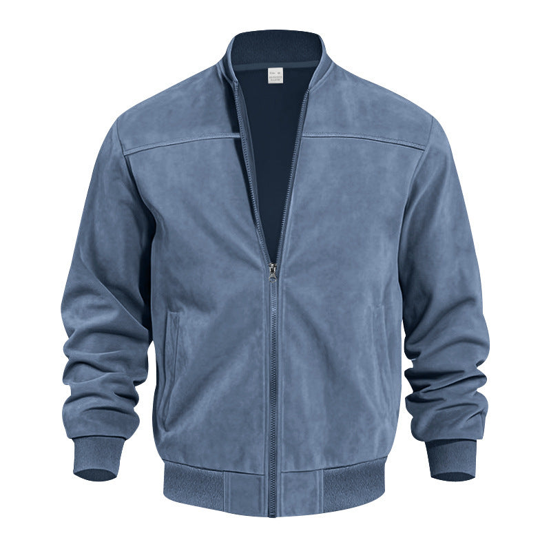 Men's Casual Plus Size Suede Zipper Men's Jacket