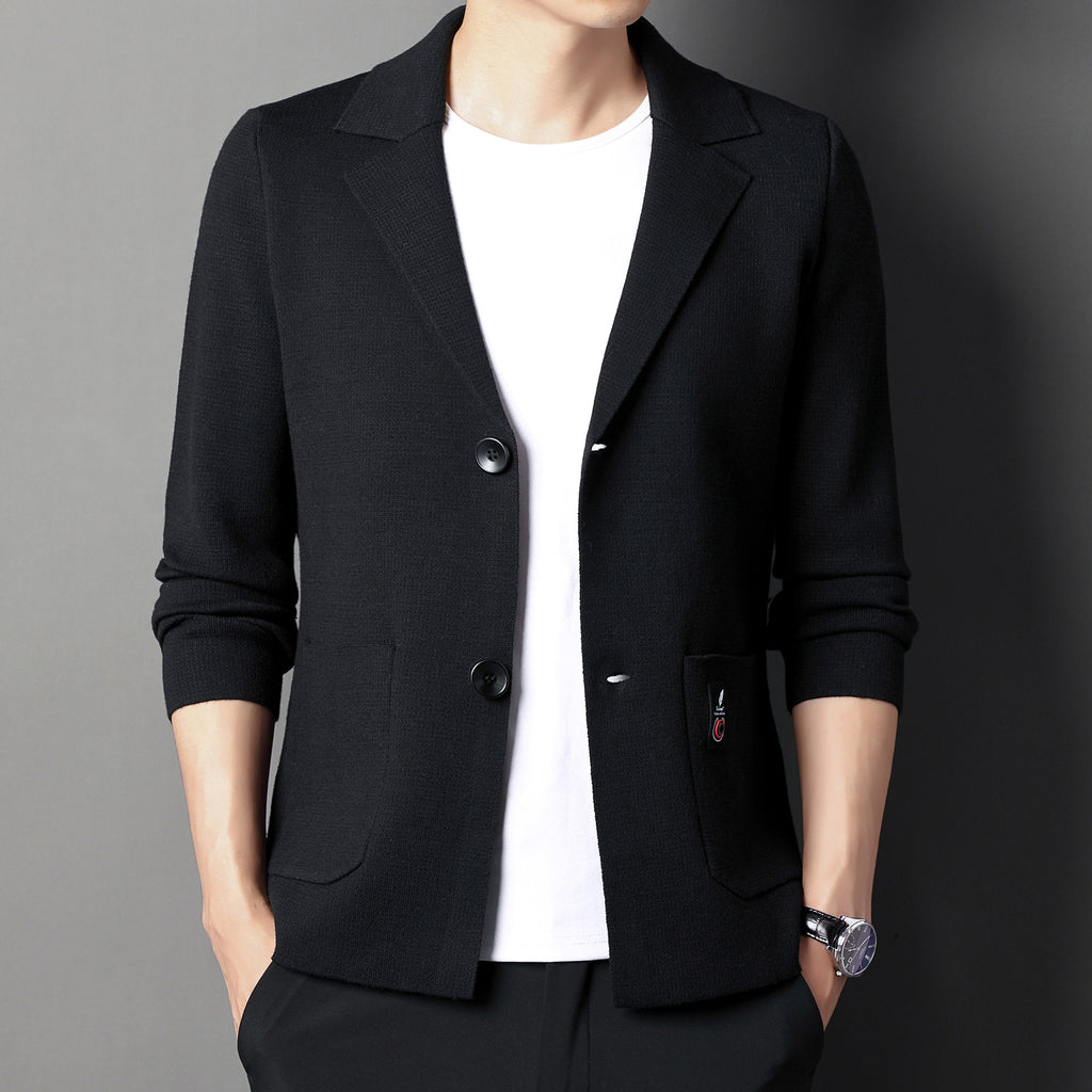 Men's Knit Cardigan Suit Young And Middle-aged