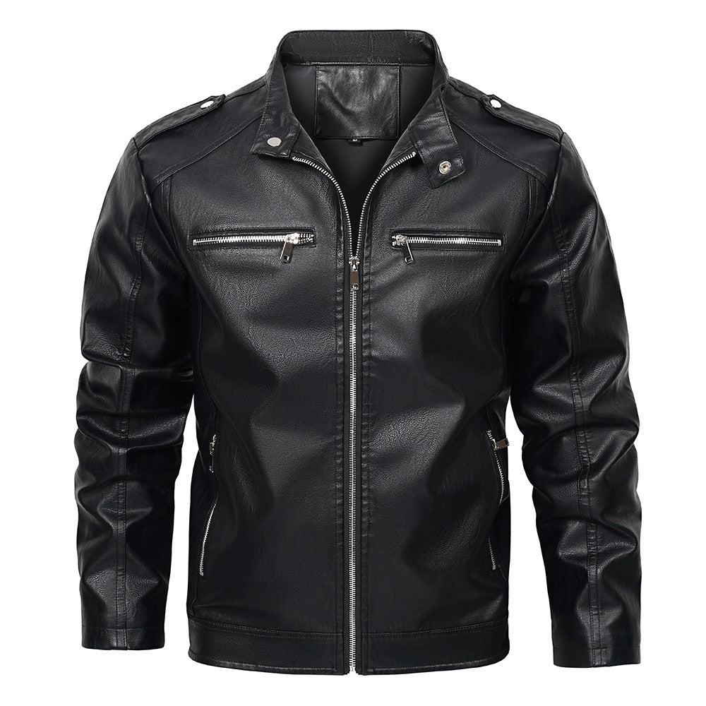 Stand Collar Motorcycle Men's Jacket