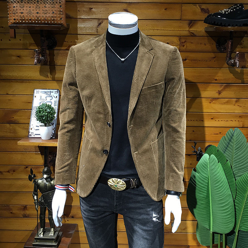Corduroy Men's Business Slim Fit Casual Small Suit