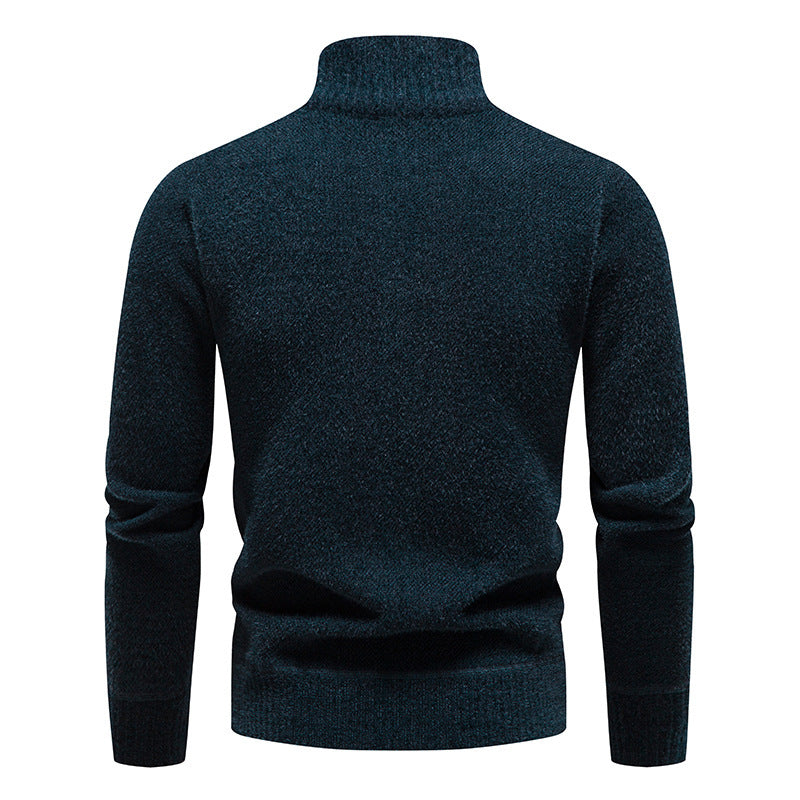Velvet Stand Collar Thickened Men's Sweater