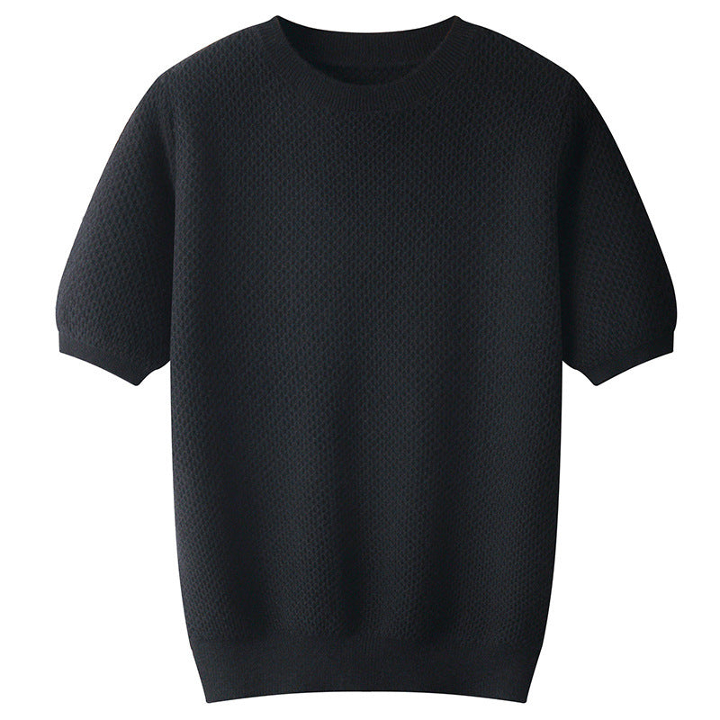 Men's Round Neck Simple Solid Color Sweater