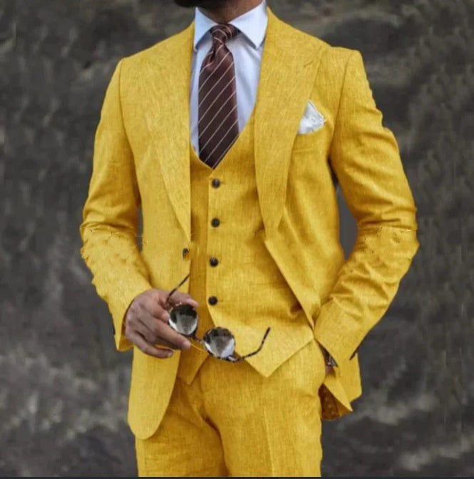 Business Casual Three-piece Suit Men