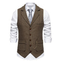 Retro Herringbone Casual Vest Multi-pocket Vest