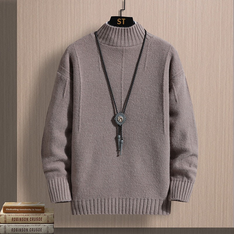 Autumn Middle-collar Long Sleeve Jacquard Pullover sweater