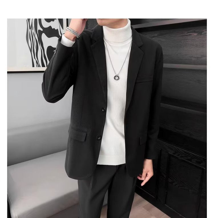 Men's Korean Casual Versatile Solid Color suit Jacket