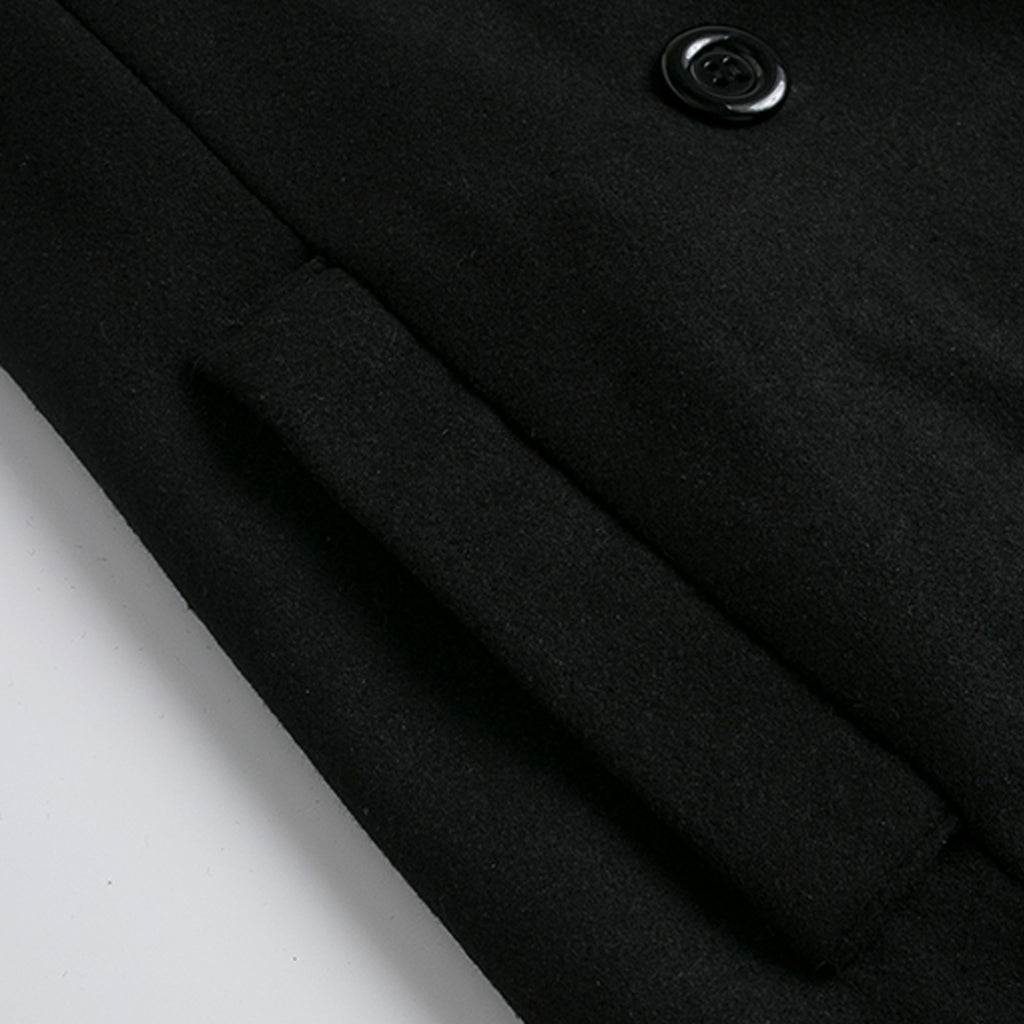 Men's Mid-Length Woolen trench Coat