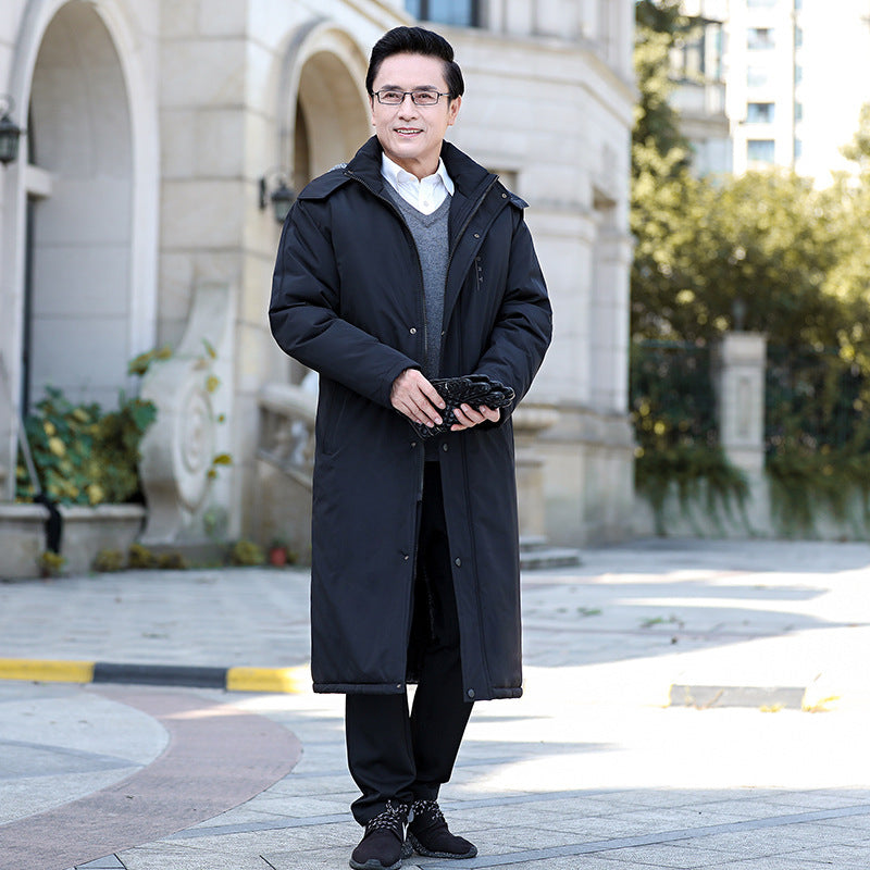 Cashmere Warm Men's Long Cotton Padded Jacket