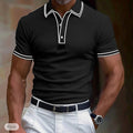 Men's Casual Polo Shirt Lapel Placket Strip T-shirt