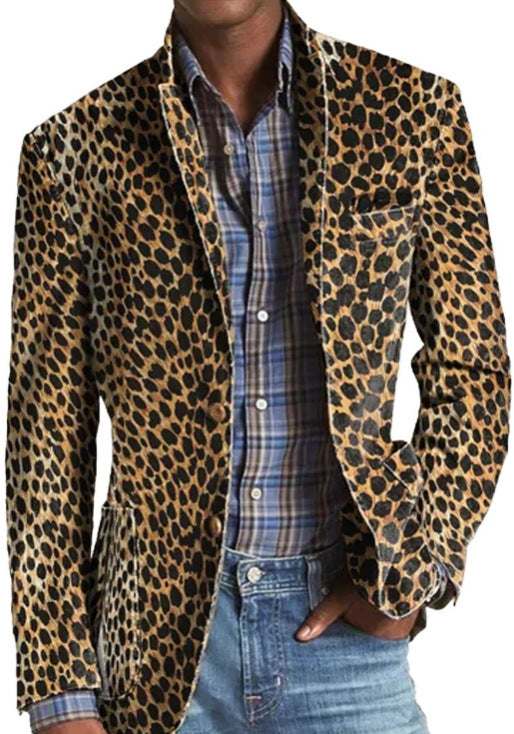 Men's leopard print blazer