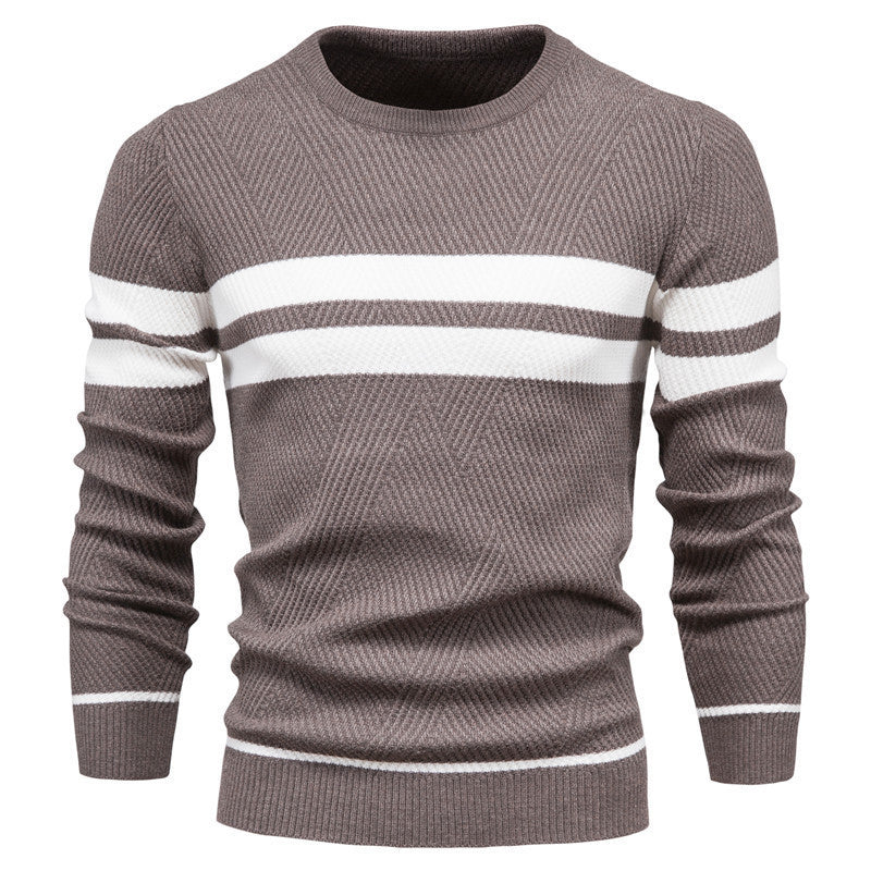 Men's Pullover Multi-color Round Neck Sweater