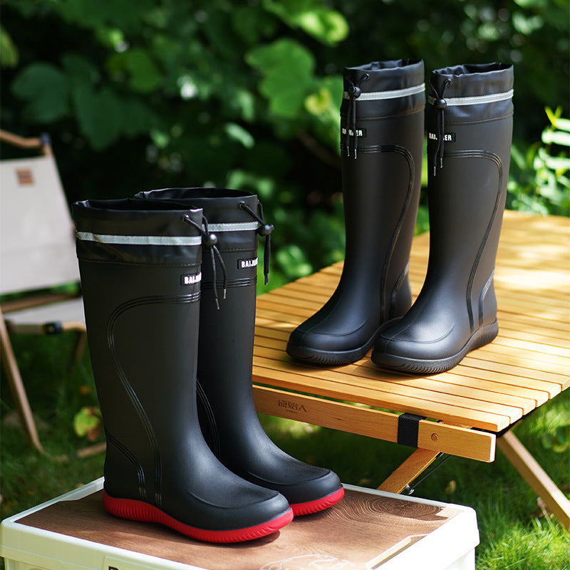 Outerwear High Non-slip Drawstring Rain Boots