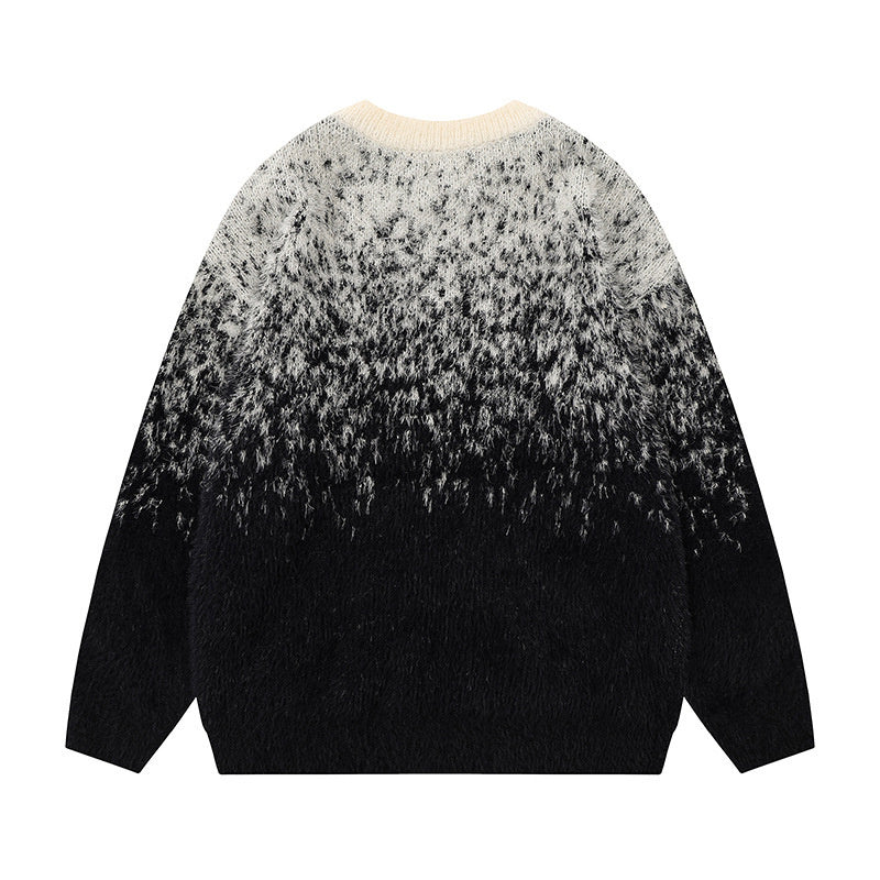 Gradient Warm And Loose Long Sleeve Round Neck Sweater