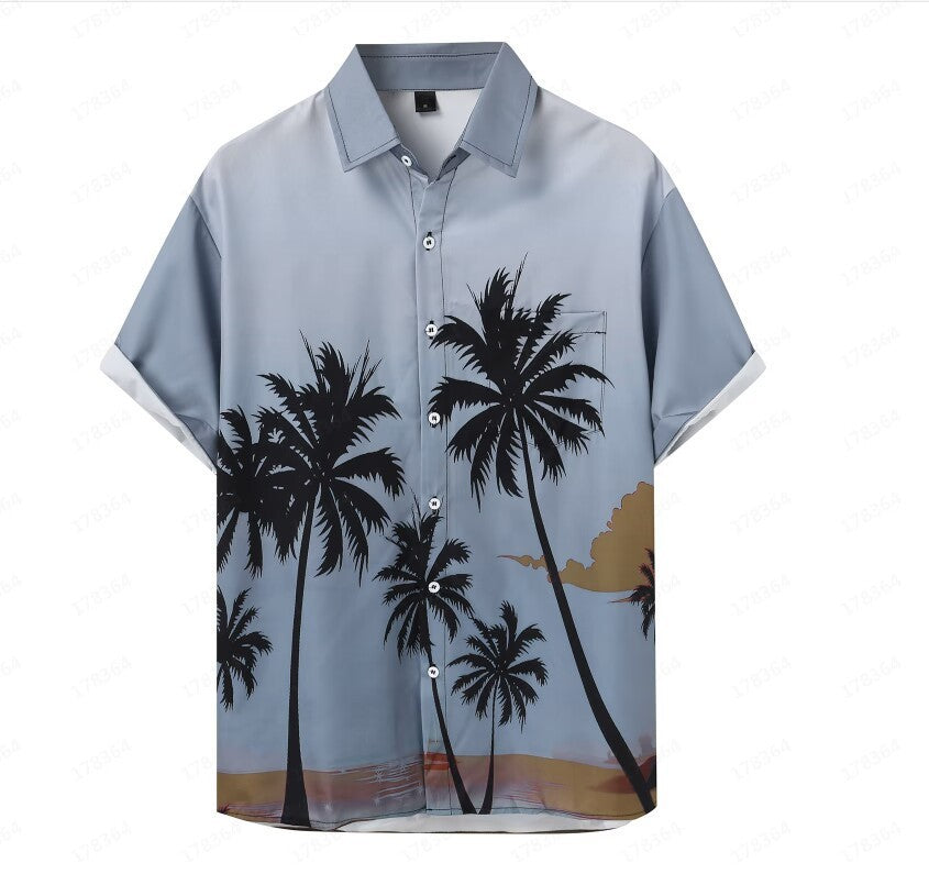 Hawaiian Men's Summer 3D Printed Short-sleeved Shirt