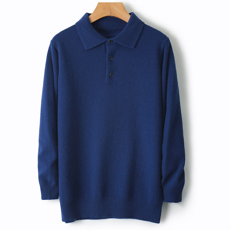 Men's Woolen Polo Collar Sweater