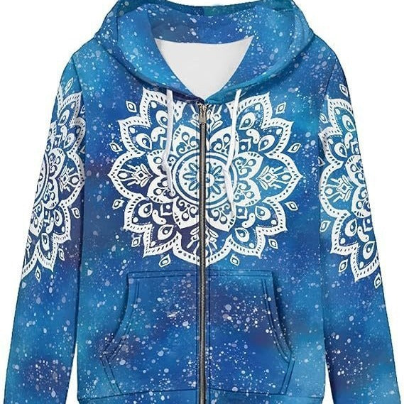 Men's And Women's 3D Painted Printed Zipper hoodie