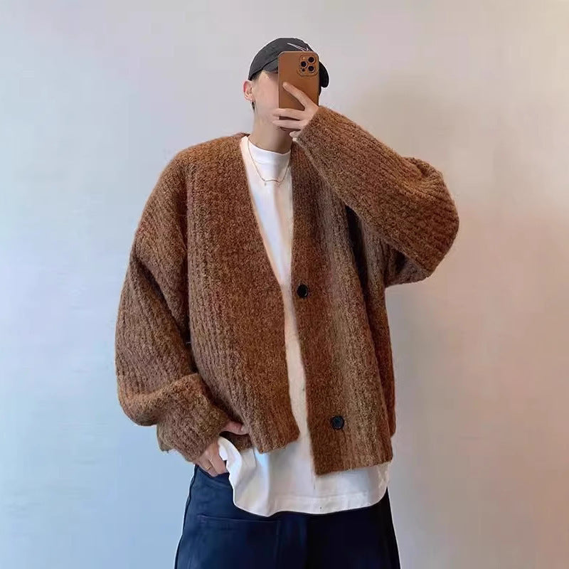 Vintage Loose Knitted Cardigan Sweater Warm Coat