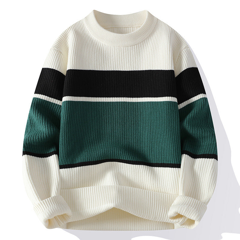 Color Contrast Striped Thickened Jumper sweater