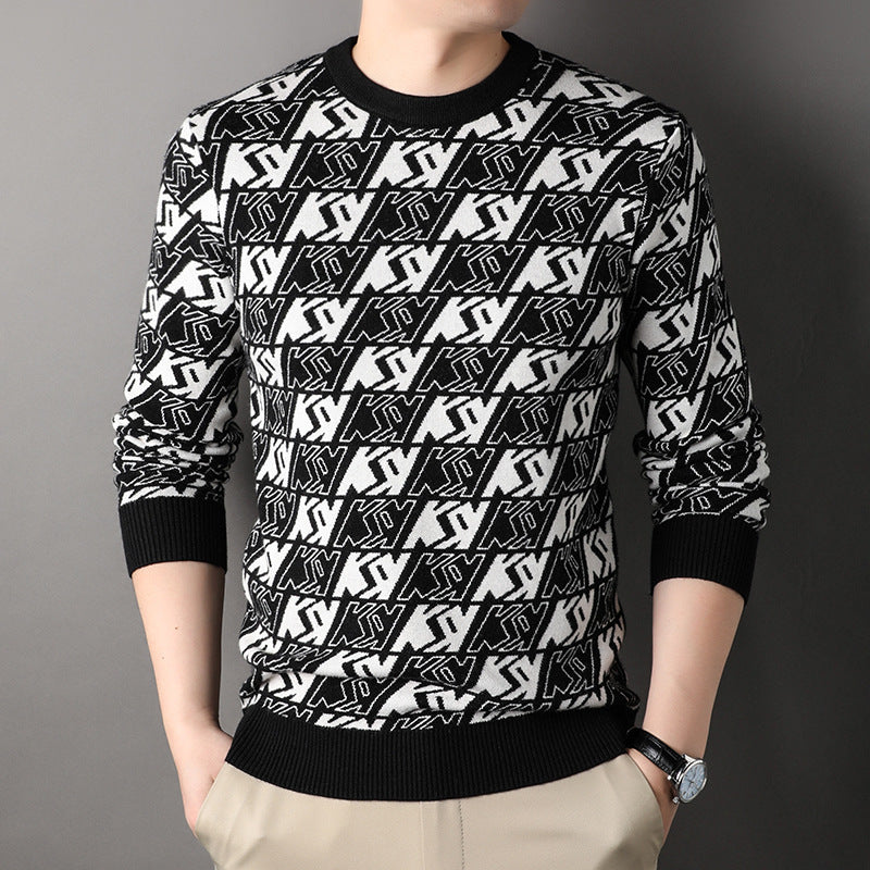 Autumn And Winter Men's Knitwear Round Neck Loose sweater