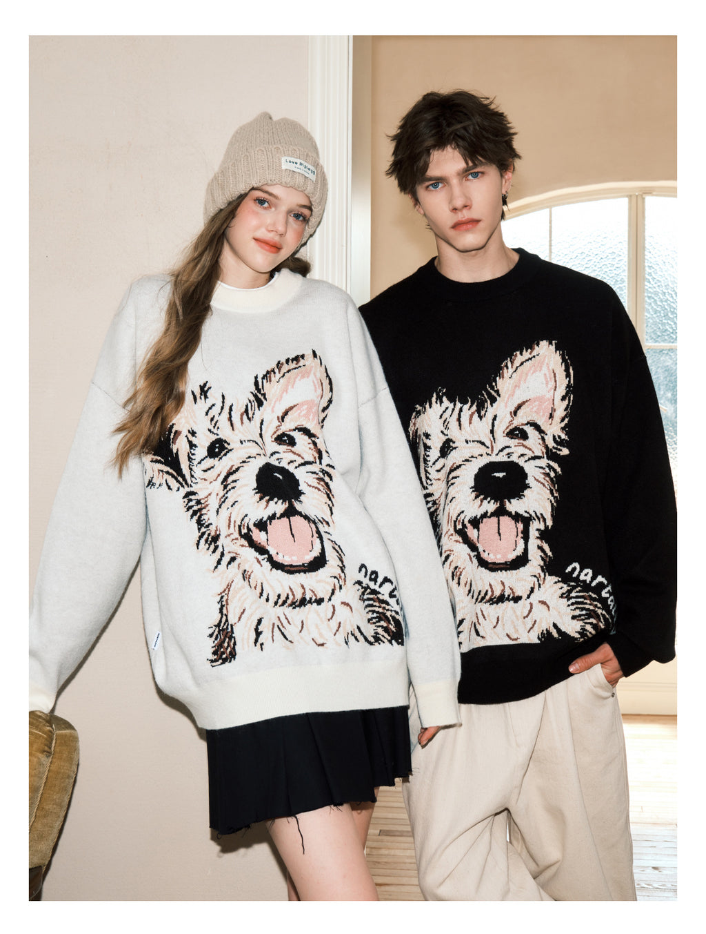 Puppy Sweater Couple Loose And Idle Knitwear sweater
