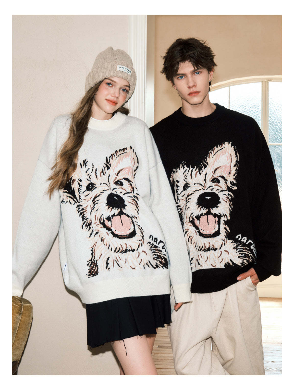 Puppy Sweater Couple Loose And Idle Knitwear sweater