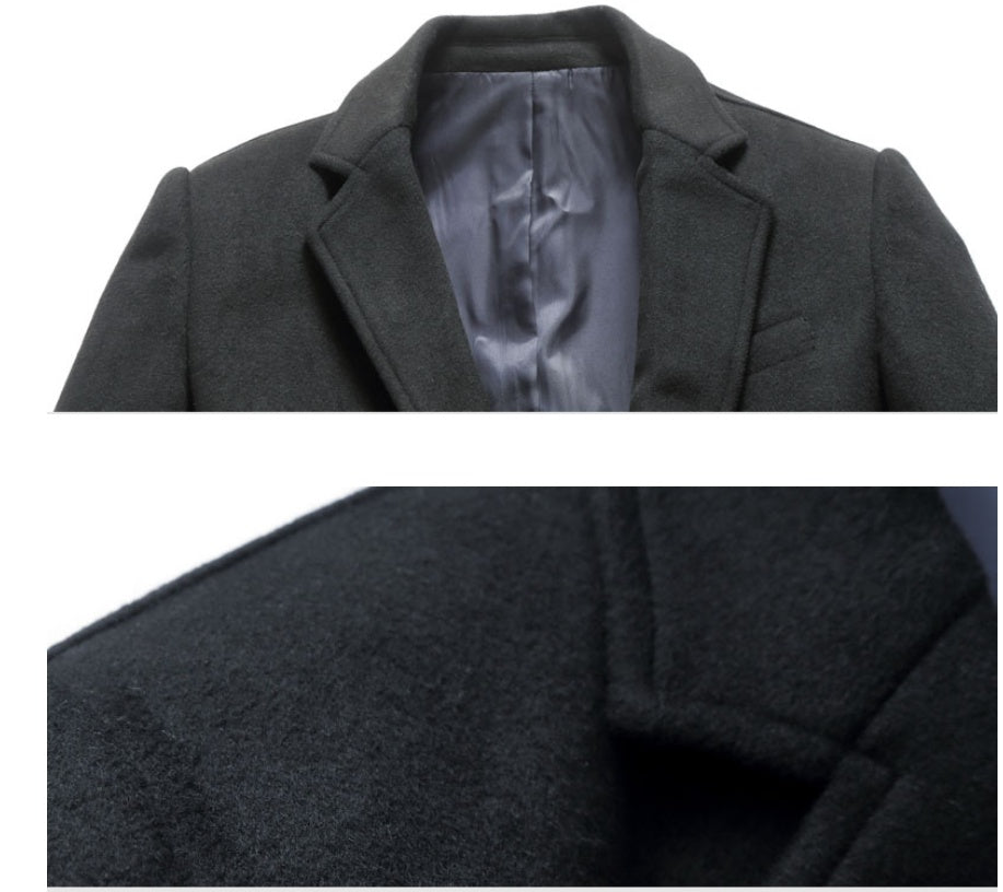 Woolen trench coat for men