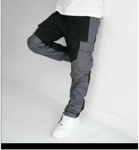 Large Pocket Stitching Trousers Men's