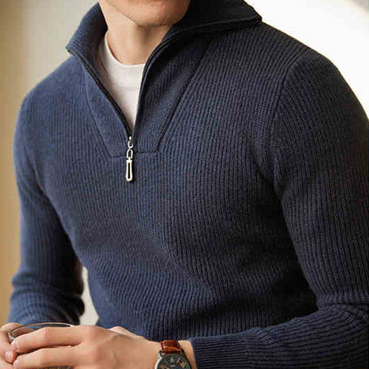 Half-height Zip Turtleneck Sweater