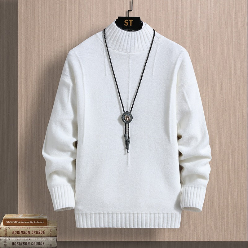 Autumn Middle-collar Long Sleeve Jacquard Pullover sweater