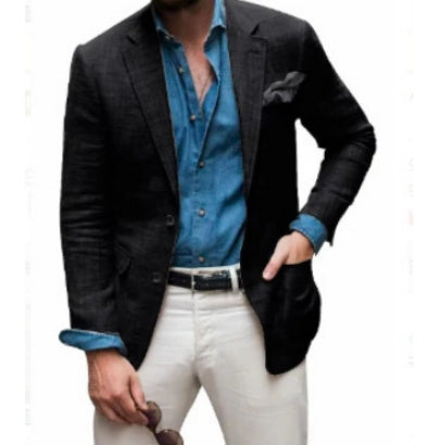 Men's Casual Slim Spring Striped Suit Jacket