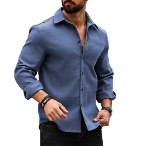 Men's Cotton And Linen Long Sleeve Shirt