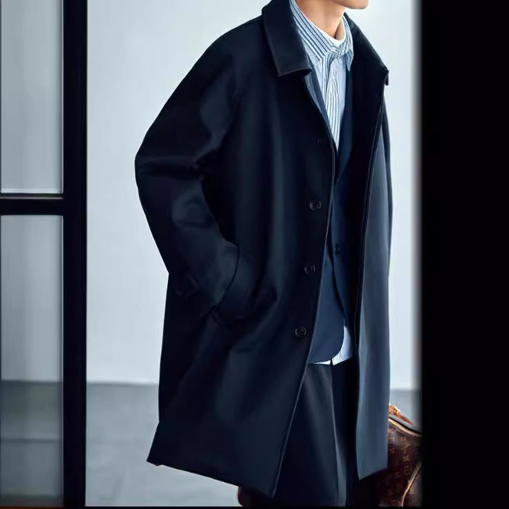 Wool Profile Raglan Sleeve Trench Coat