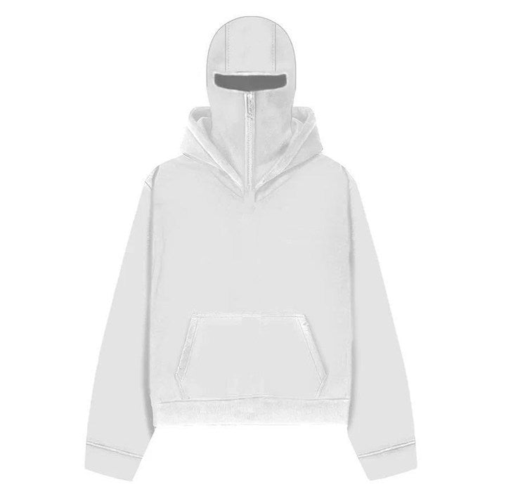 Street Round Neck Double Hood Cardigan Coat