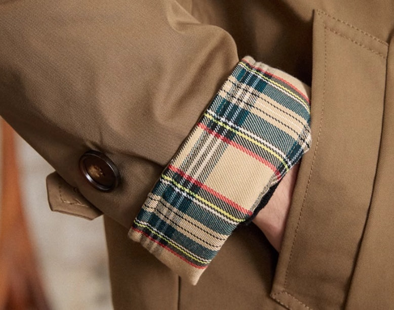 Retro Down Mid-length Trench Coat