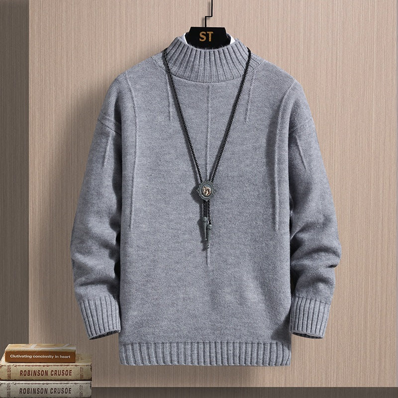 Autumn Middle-collar Long Sleeve Jacquard Pullover sweater