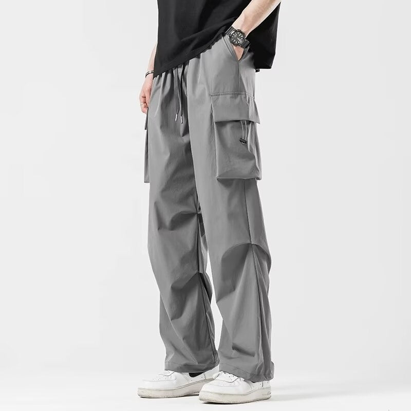 Loose Straight Cargo Wide-leg Pants Men
