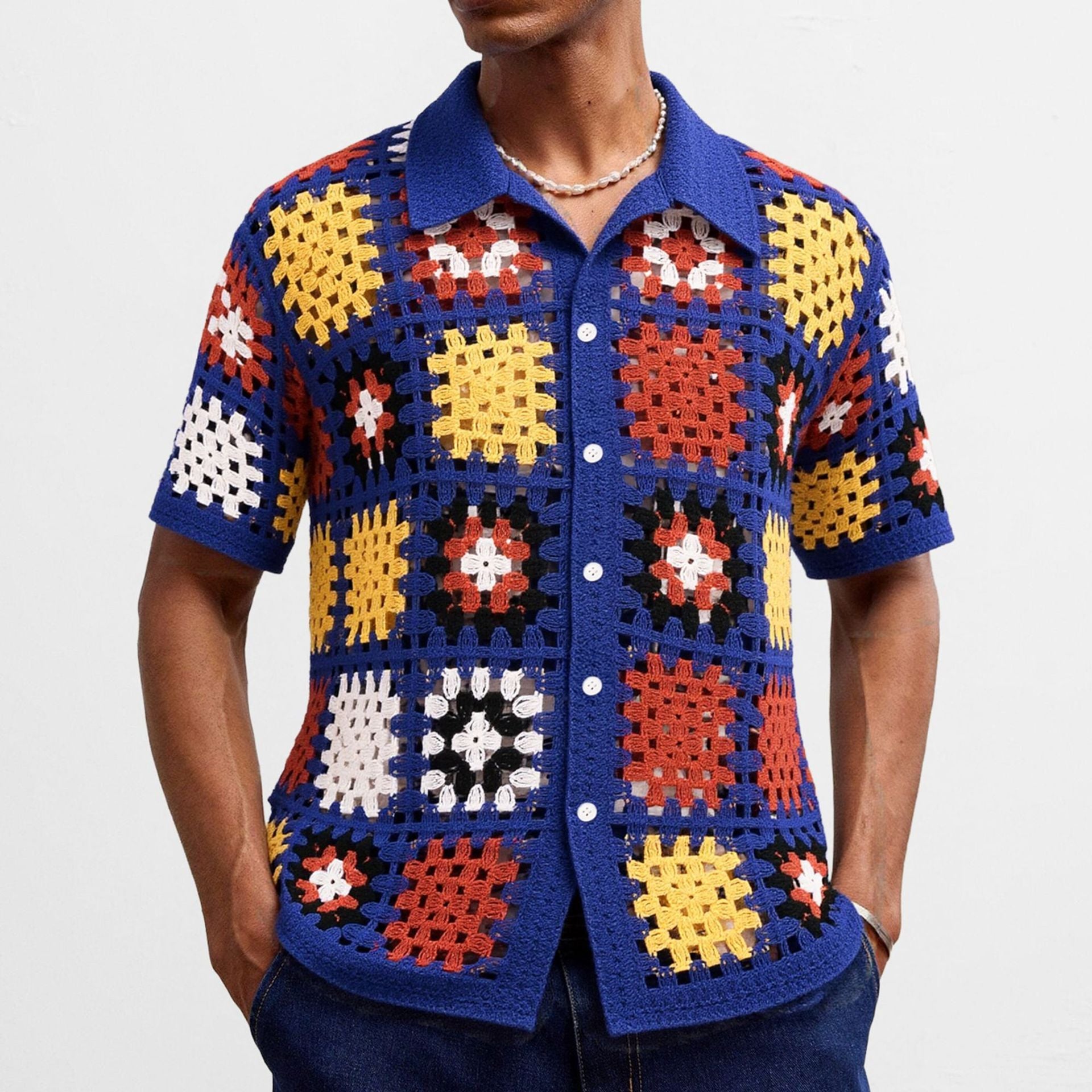 Hand Crocheting Knitwear Hollow Shirt