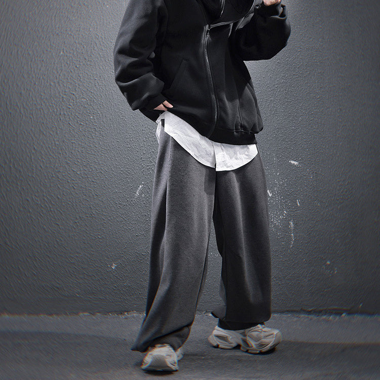 Oblique Zipper Hooded Cardigan Sweater Baggy Coat