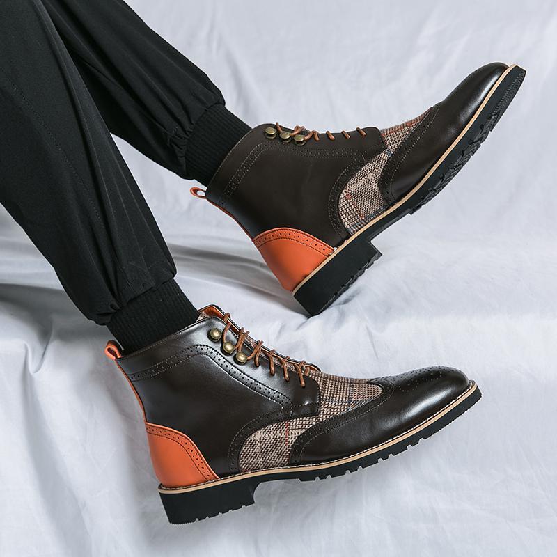 Men's Brogue Vintage Leather Boots