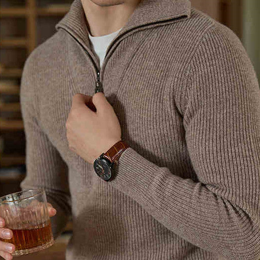 Half-height Zip Turtleneck Sweater