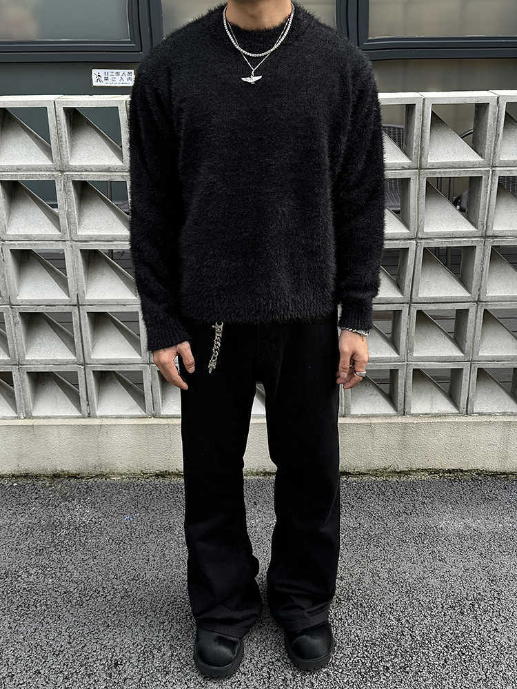 Retro Mink-like Knitted Long-sleeved sweater